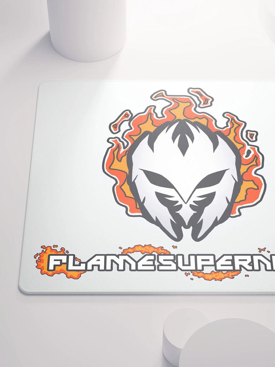Mask Icon v2 (White) Gaming Mousepad (White) product image (6)