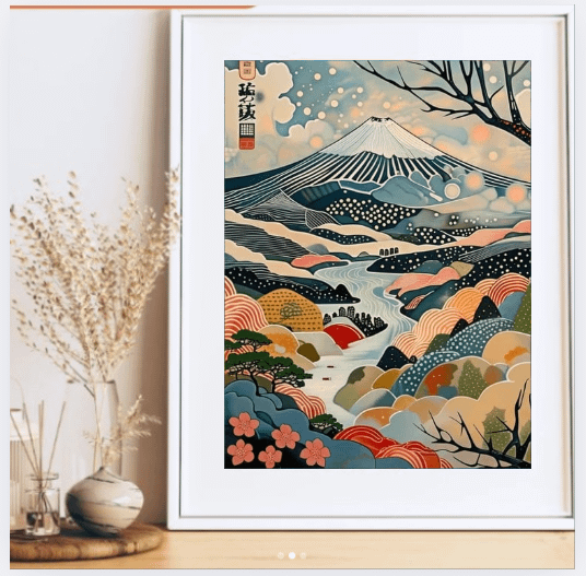 Mount Fuji Print Japanese Mountain Landscape Wall Art product image (2)