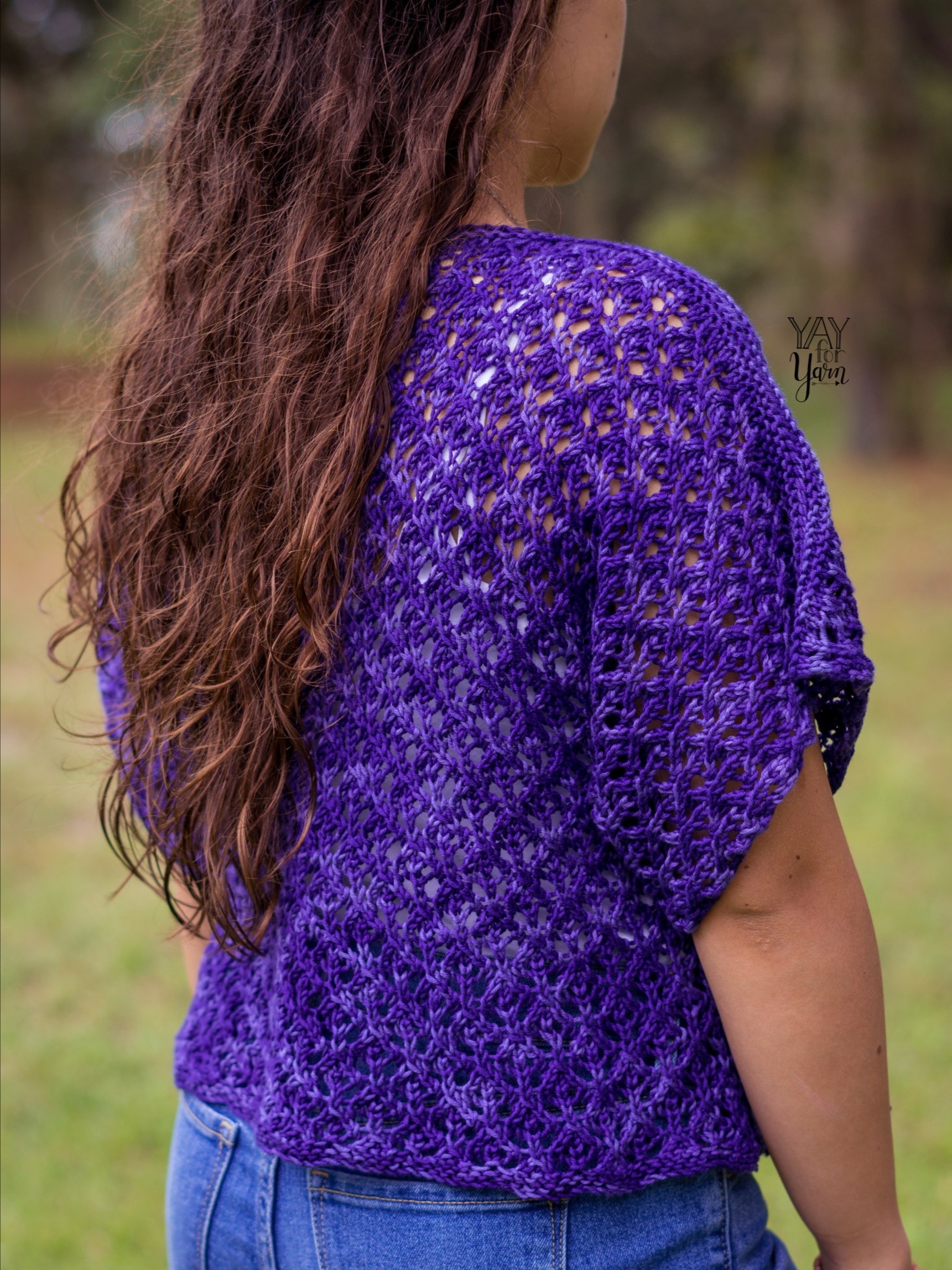 UltraViolet Tee - Lace Top PDF Knitting Pattern & Video Tutorial product image (5)