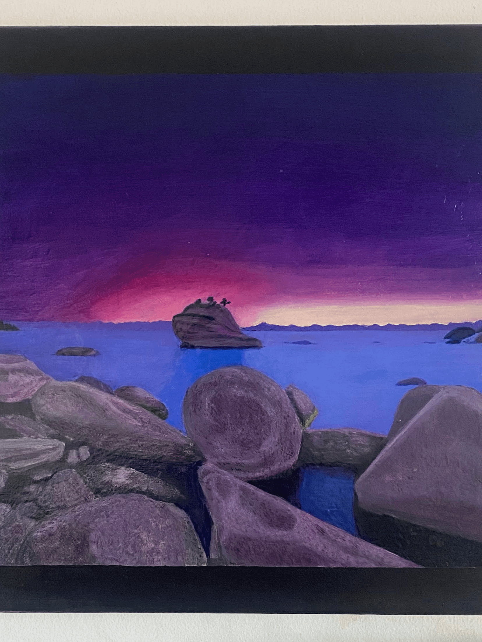 Boulder Sunset Serenity – Original Acrylic Landscape Painting on Wood Canvas product image (4)