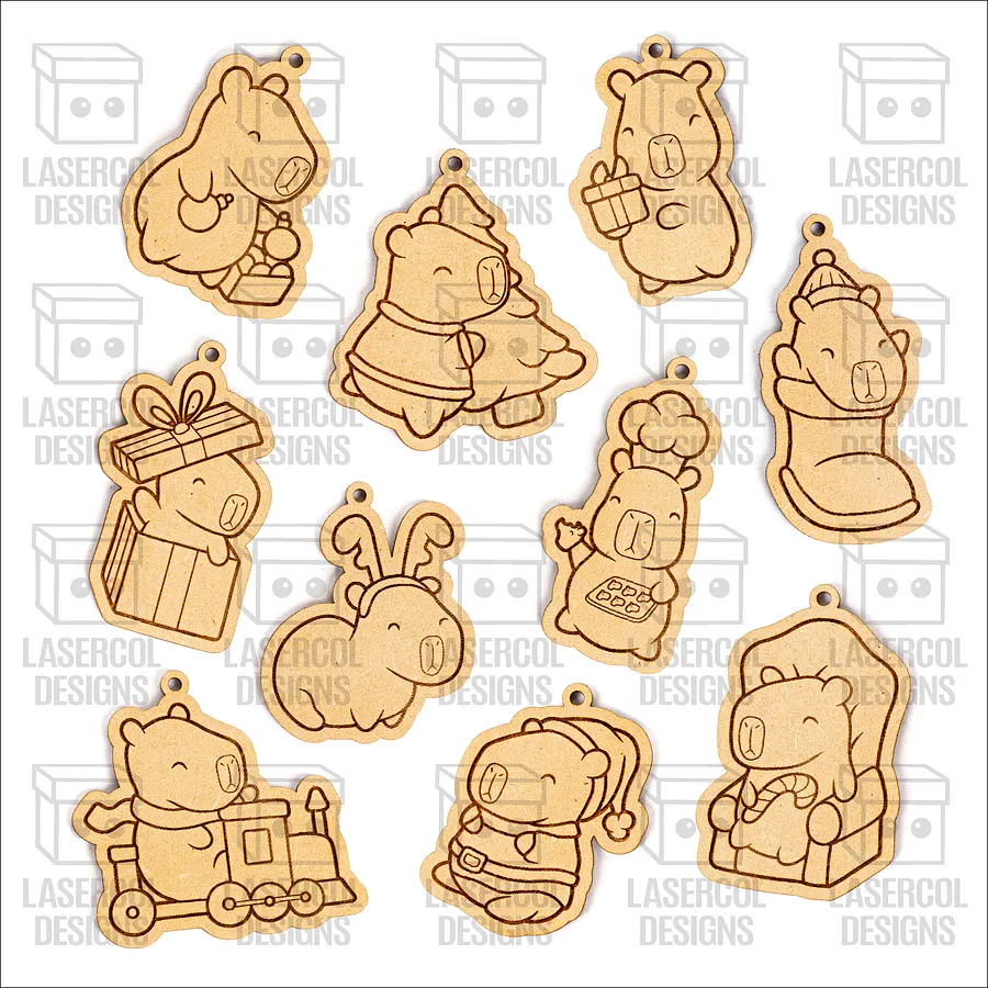 Christmas Ornaments - Laser Cut Files Capybara product image (2)
