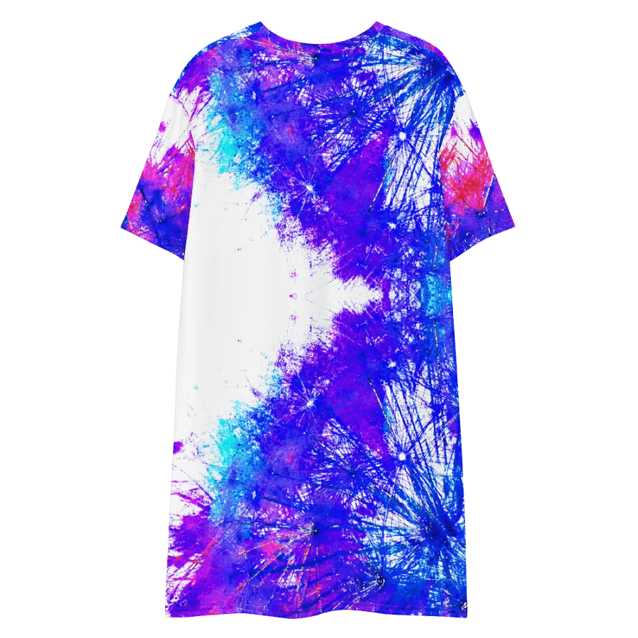 Abstract Bright Neon Dandelion Seeds T Shirt Dress product image (8)