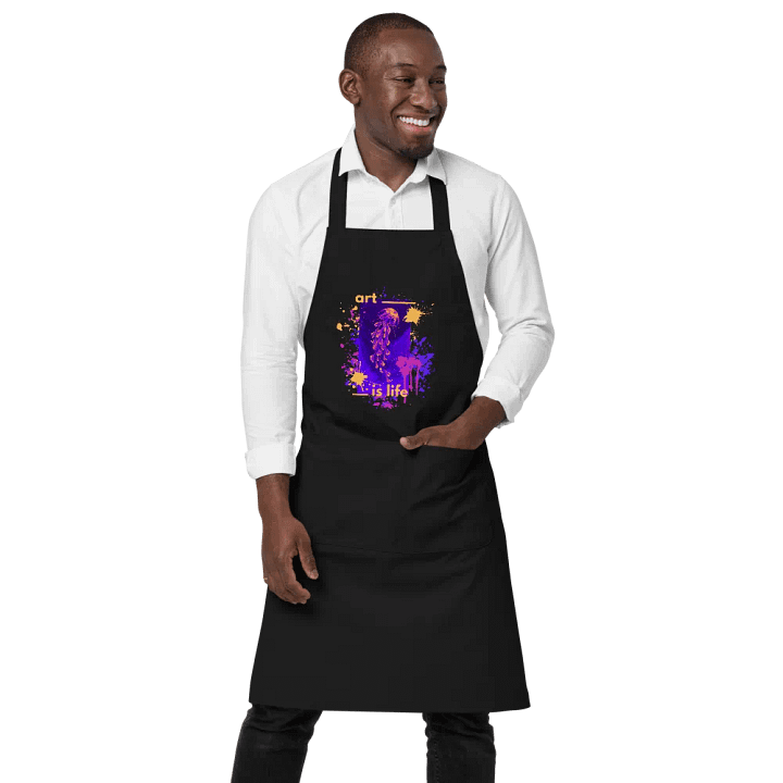 Organic Cotton Neon Jellyfish Art Apron product image (1)