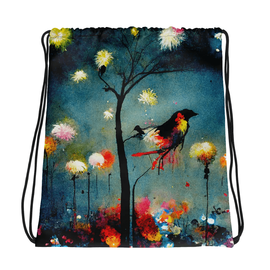 Dreamlike Bird All-Over Drawstring Bag product image (1)