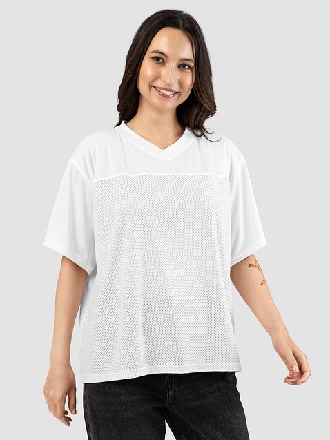 Photo showing All-Over Print Boxy Football Jersey