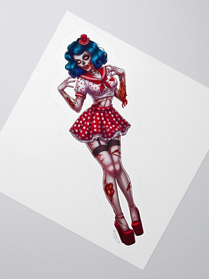 V3 Zombie Pinup Kiss Cut Stickers (White Edge) product image (2)