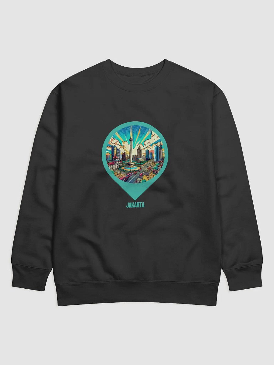 Cityscape Map Pin Premium Sweatshirt | AI Design Jakarta city product image (1)