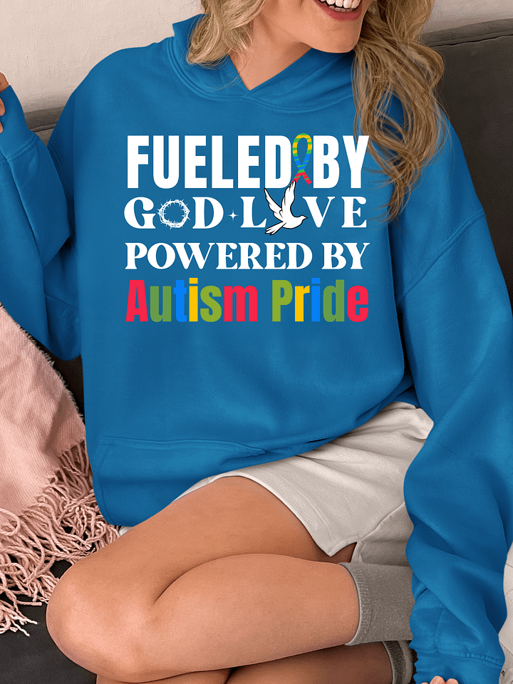 Fueled By God, Powered By Autism Pride, Autism Gildan Hoodie product image (1)