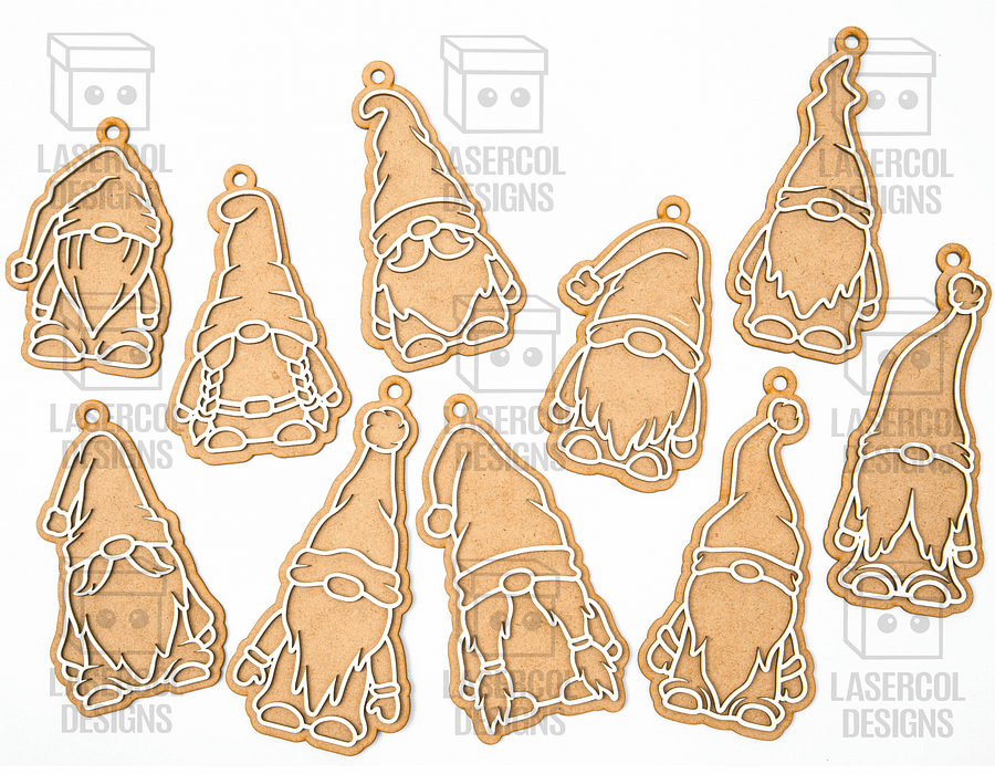 Gingerbread Gnomes Christmas Ornaments (10 Styles) - Laser Cut Files product image (7)