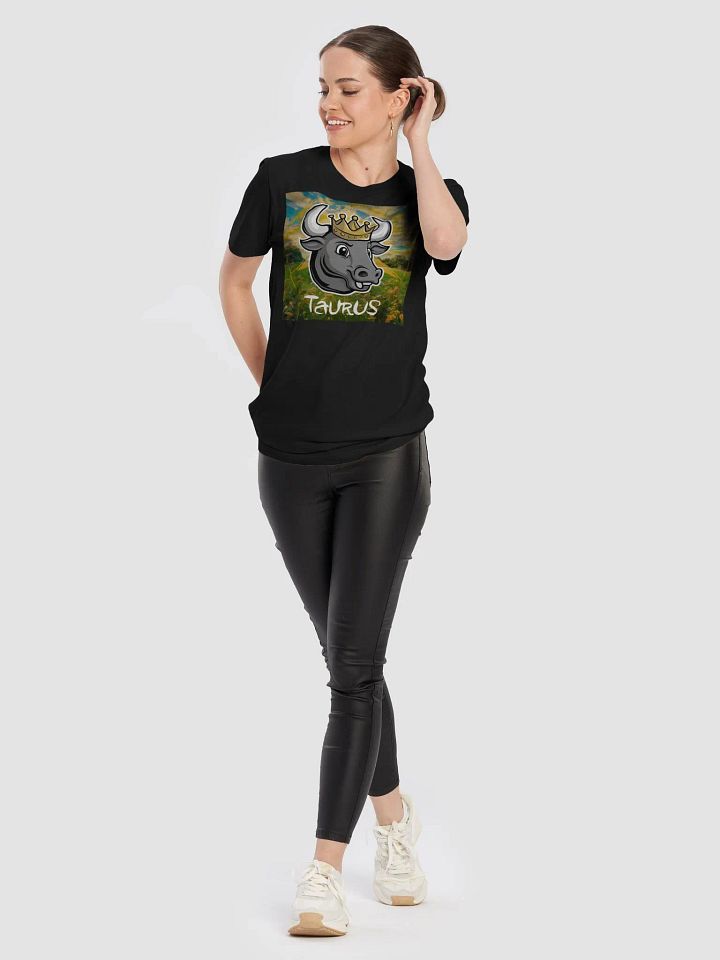 Unisex Taurus Zodiac T-Shirt with Crowned Bull Design - Supersoft Cotton product image (1)