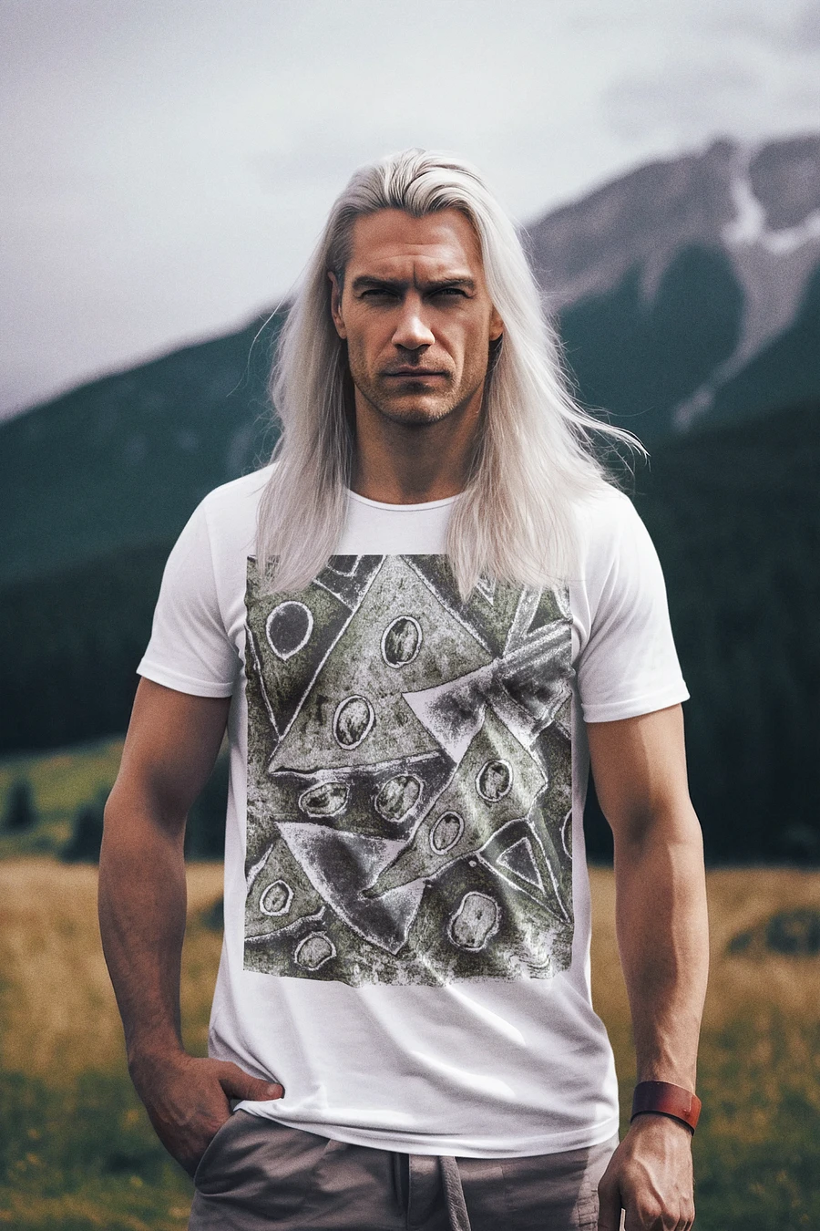 Abstract Monochrome Triangles Unisex T Shirt product image (1)