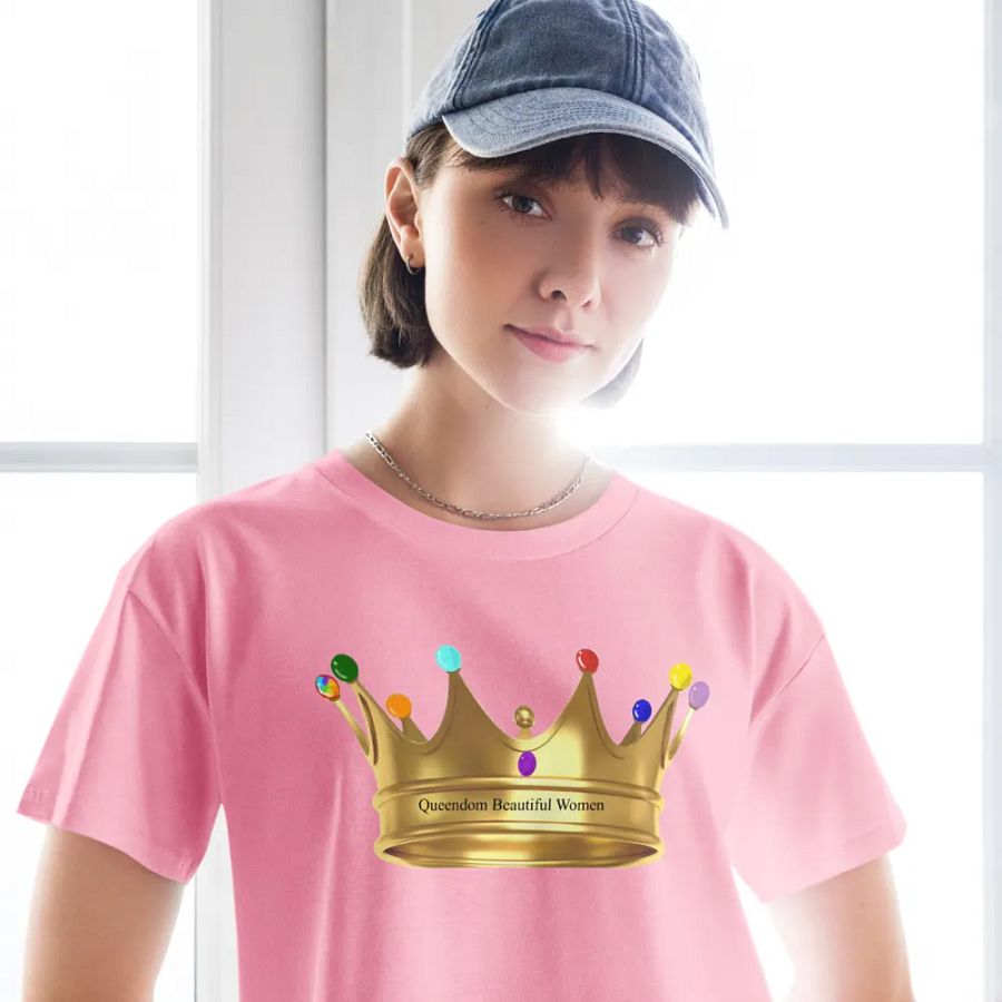 Queendom Beautiful Women Gemstone Crown Crop Top/Pink (TM) product image (4)