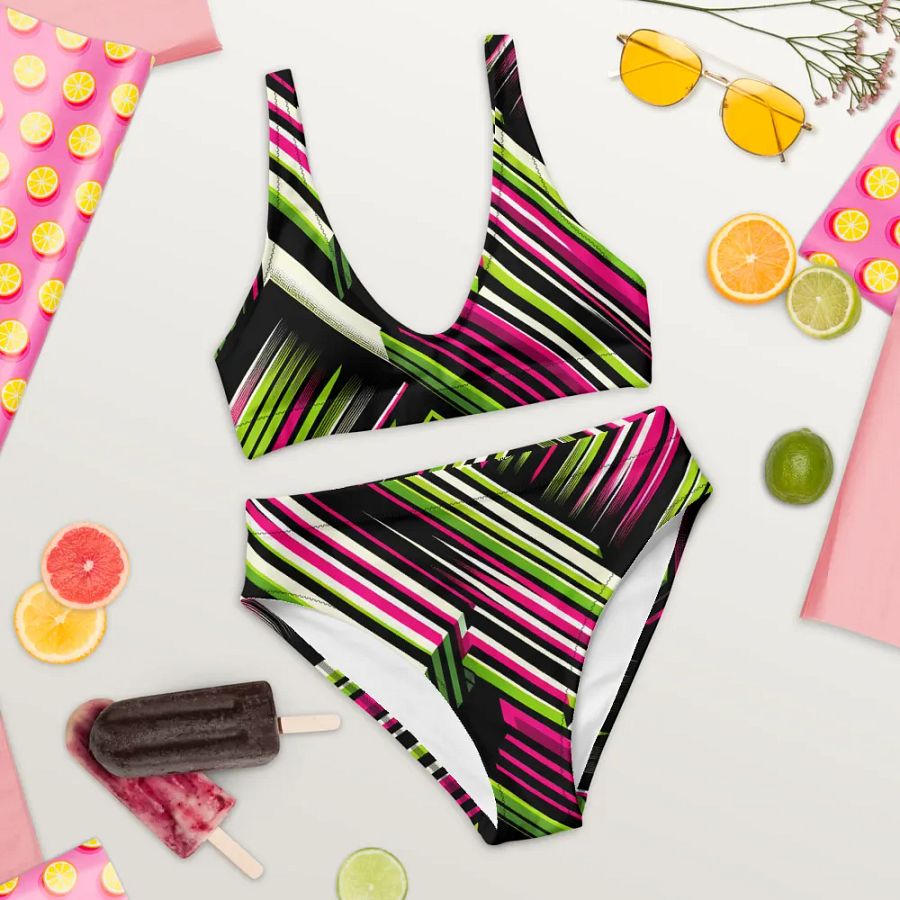 Neon Zest Stripe Bikini product image (10)
