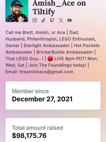 😱 Will tonight be the night we cross $100,000 lifetime on @tiltify !? Tune in to find out! Live on @twitch around 8pm PST fun...