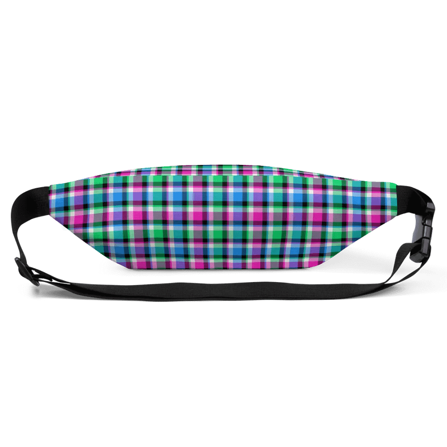 Magenta, Bright Green, and Blue Plaid Fanny Pack product image (4)