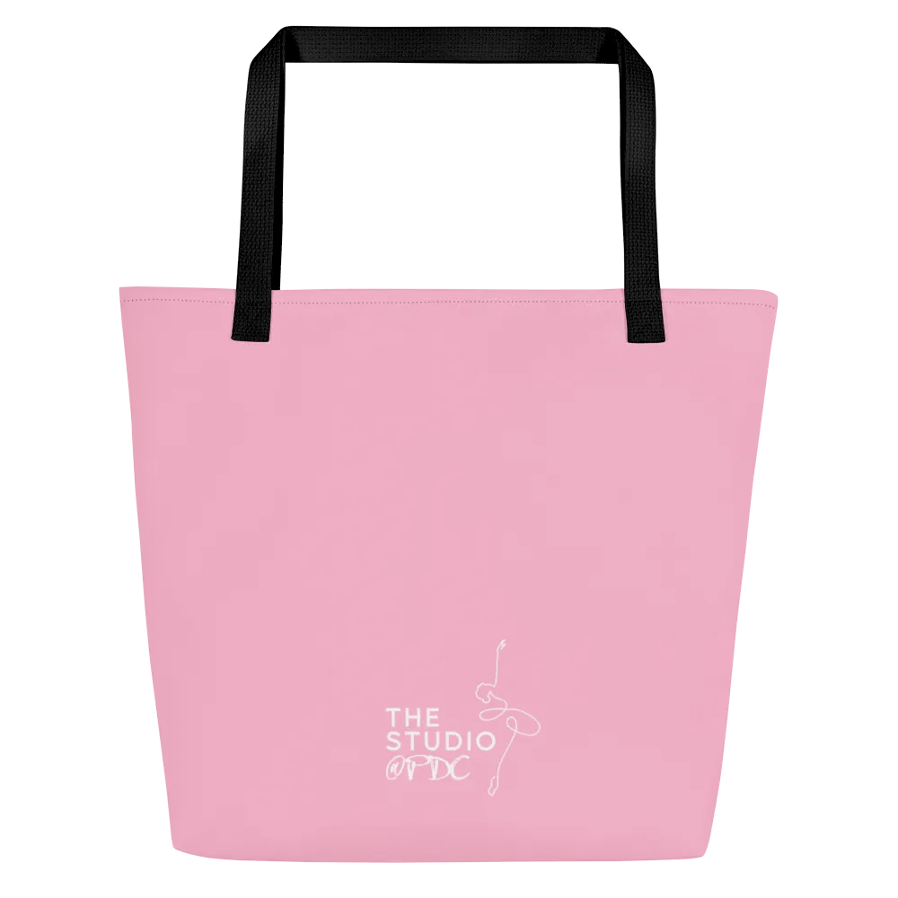 Shoe Bag Tote | Light Pink with White Logo and Quote product image (2)