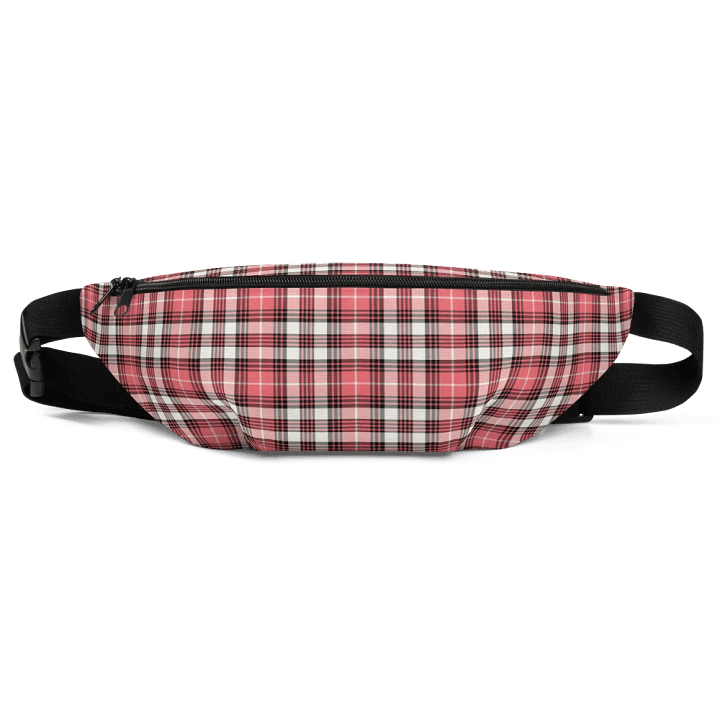 Coral Pink, Black, and White Plaid Fanny Pack product image (2)