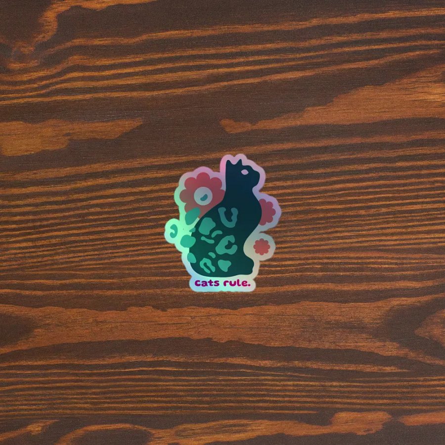 Cats Rule Stickers Holographic - Kiss Cut product image (3)