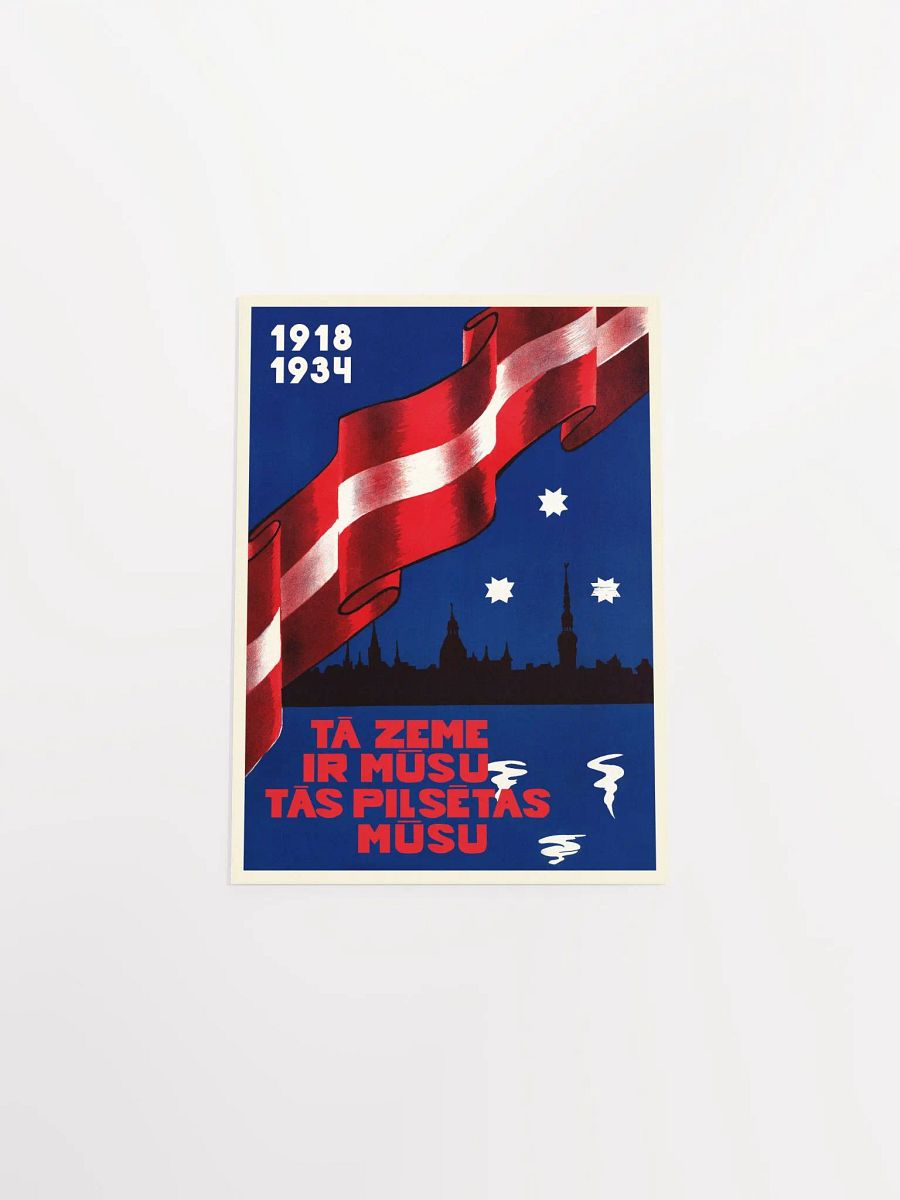 Latvia retro poster, Riga, 1930 — retro vintage travel poster, retro travel wall art, propaganda poster, patriotic product image (9)