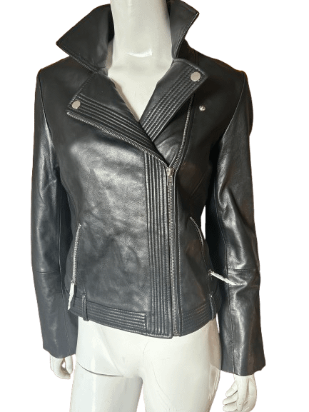 Bod & Christensen – Cassie Black Lamb Leather Biker Jacket product image (1)