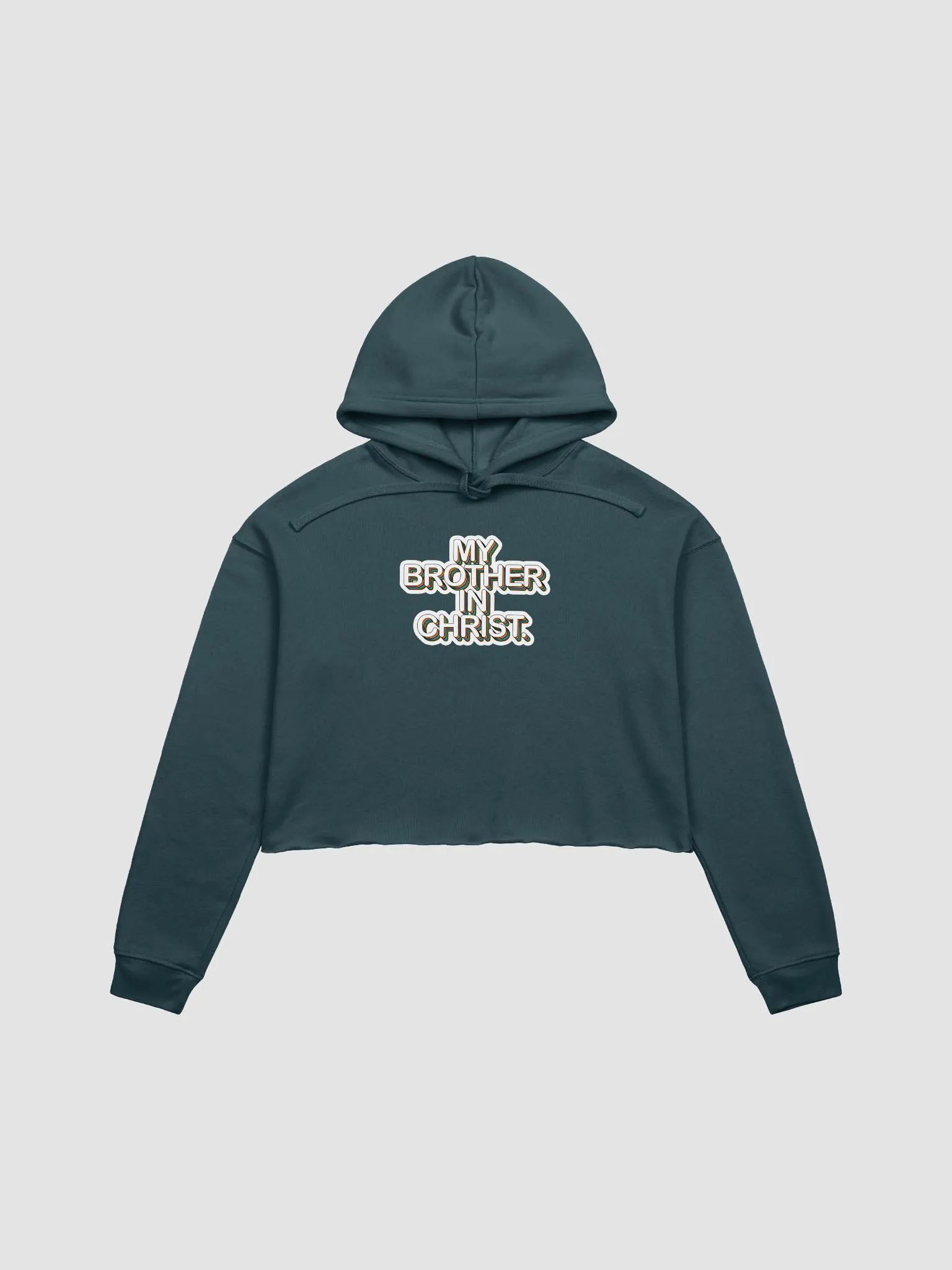 'My Brother In Christ' Crop Top Hoodie (Bella+Canvas Fleece, DTFX by DUBOW) product image (1)