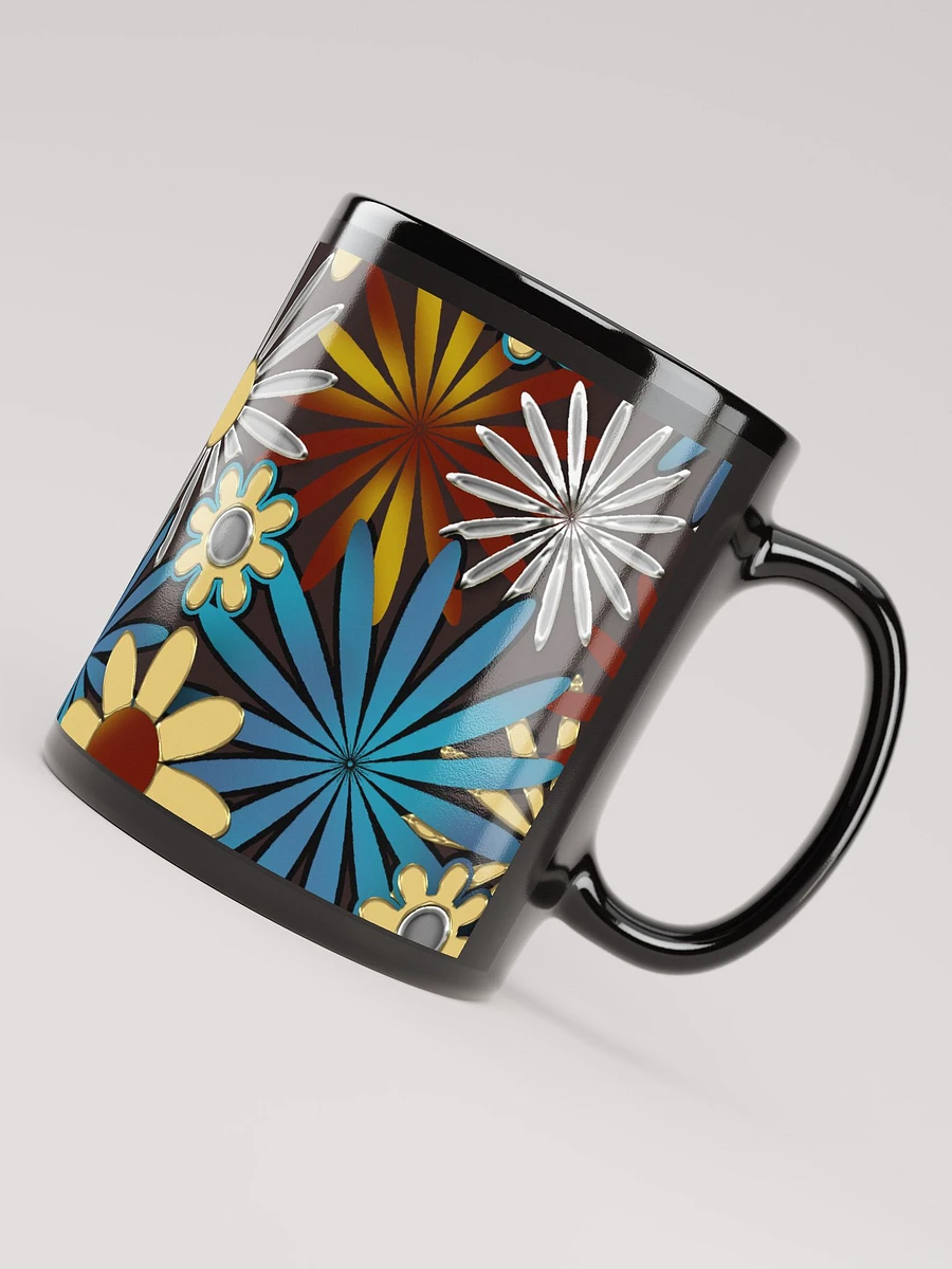 Blue and Silver Daisies Black Coffee Mug product image (7)