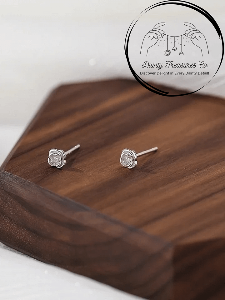Dainty Rose Stud Earrings product image (1)
