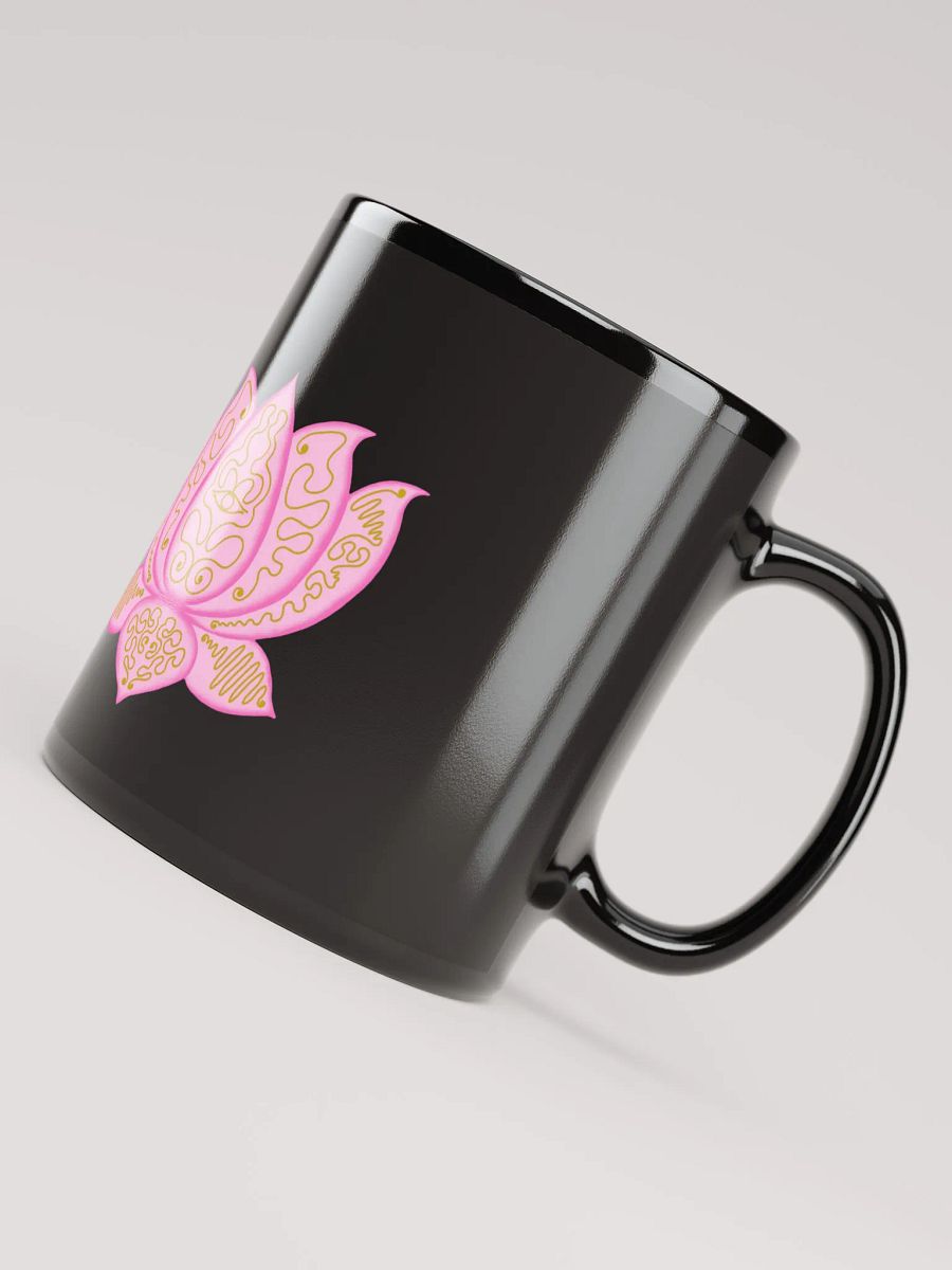 Lotus Elegance Black Glossy Mug product image (8)