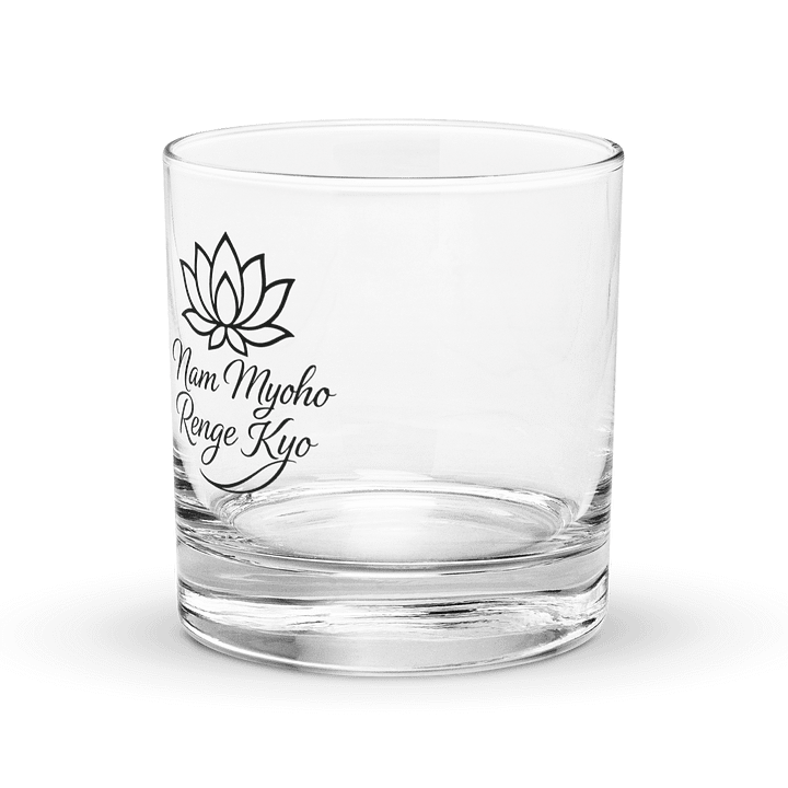 Nam-Myoho-Renge-Kyo Lotus Rocks Glass – Inspire Your Daily Practice product image (1)