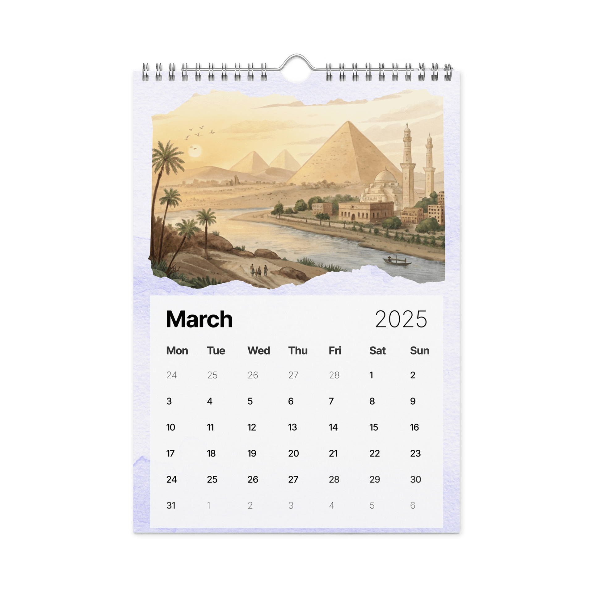 WORLD CAPITALS WATERCOLOR WALL CALENDAR 2026 product image (9)