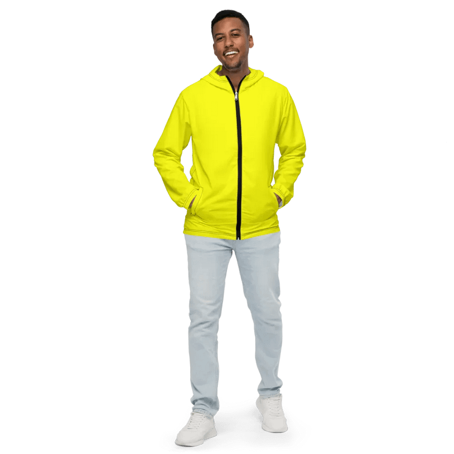 Plain Color Yellow Windbreaker product image (3)