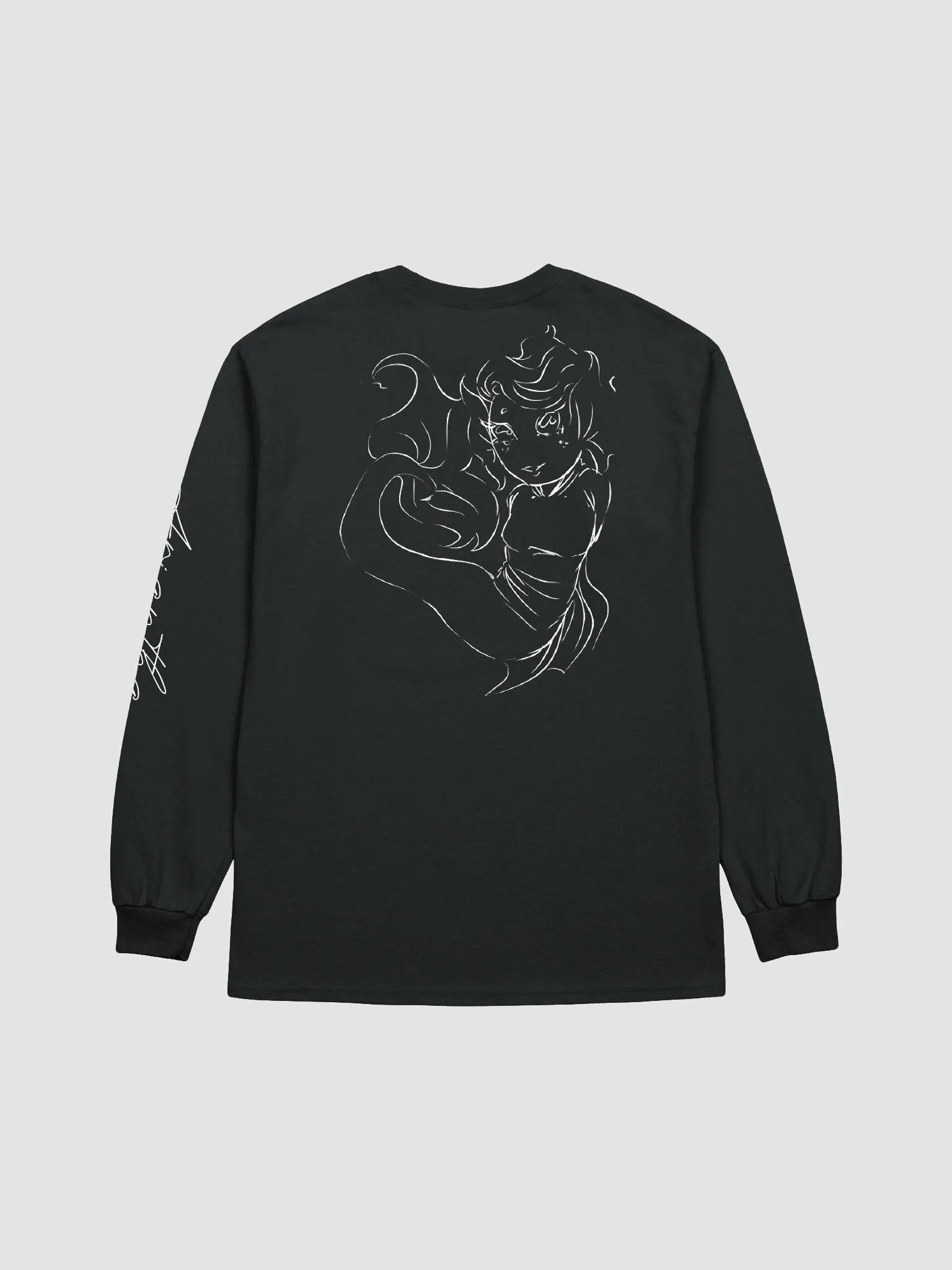 Mermaid White Outline, Longsleeves product image (8)