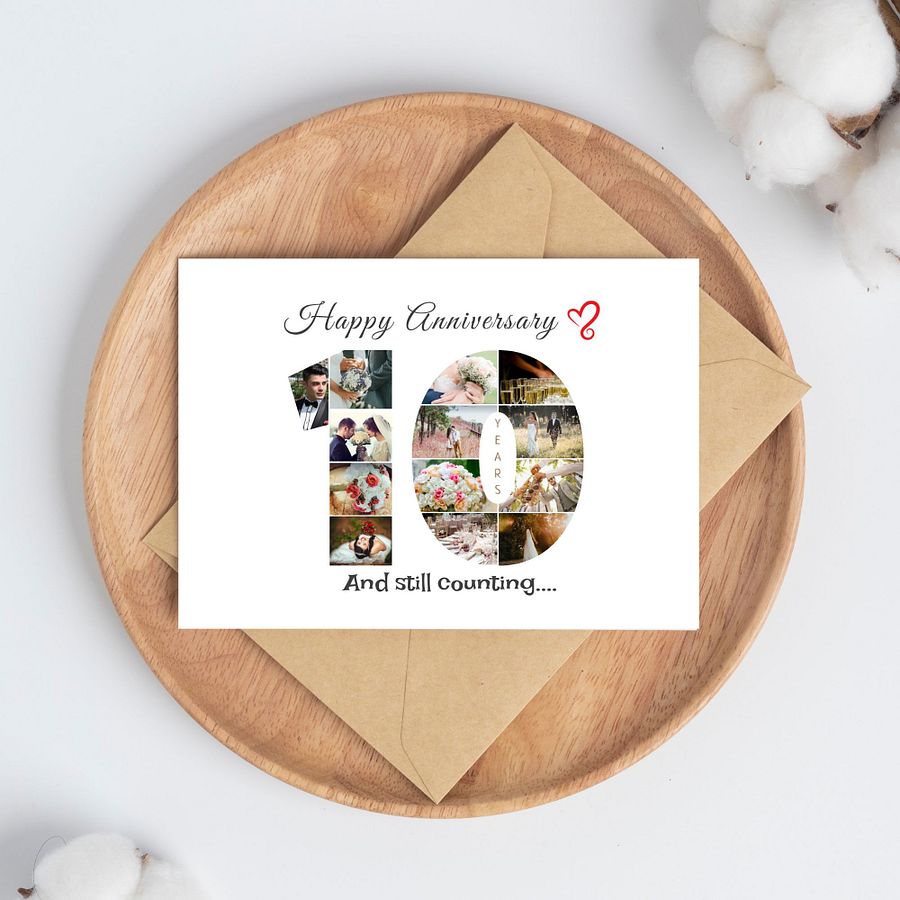 10 Year Anniversary Photo Card Editable Canva Template product image (9)