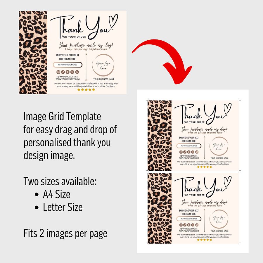 Leopard - Thank You Card Template product image (8)