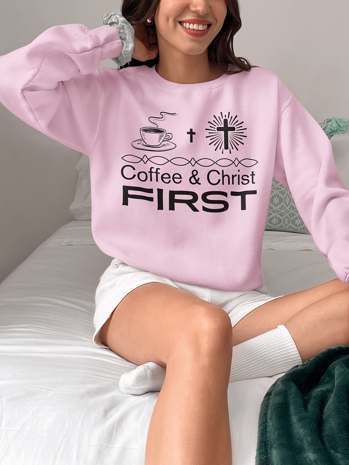 Coffee & Christ First Christian Faith Gildan Sweater product image (1)