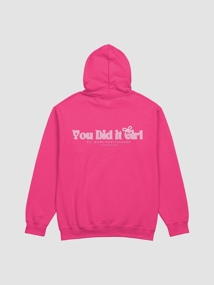 You Did it Girl Bow Hoodie - Hot Pink/Light Pink product image (2)