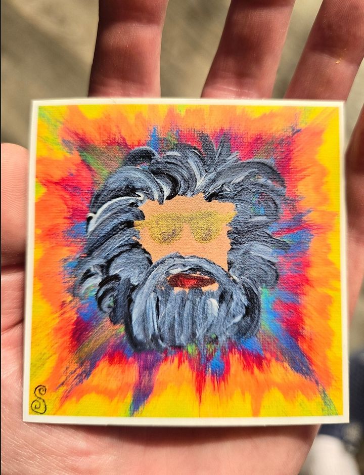 Abstract Jerry Garcia Stickers with white border product image (2)