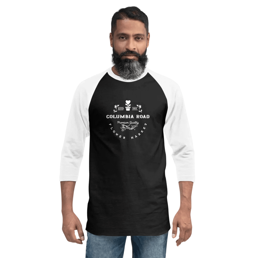 Columbia Road Market 3/4 Sleeve Raglan Tee (Black) product image (2)
