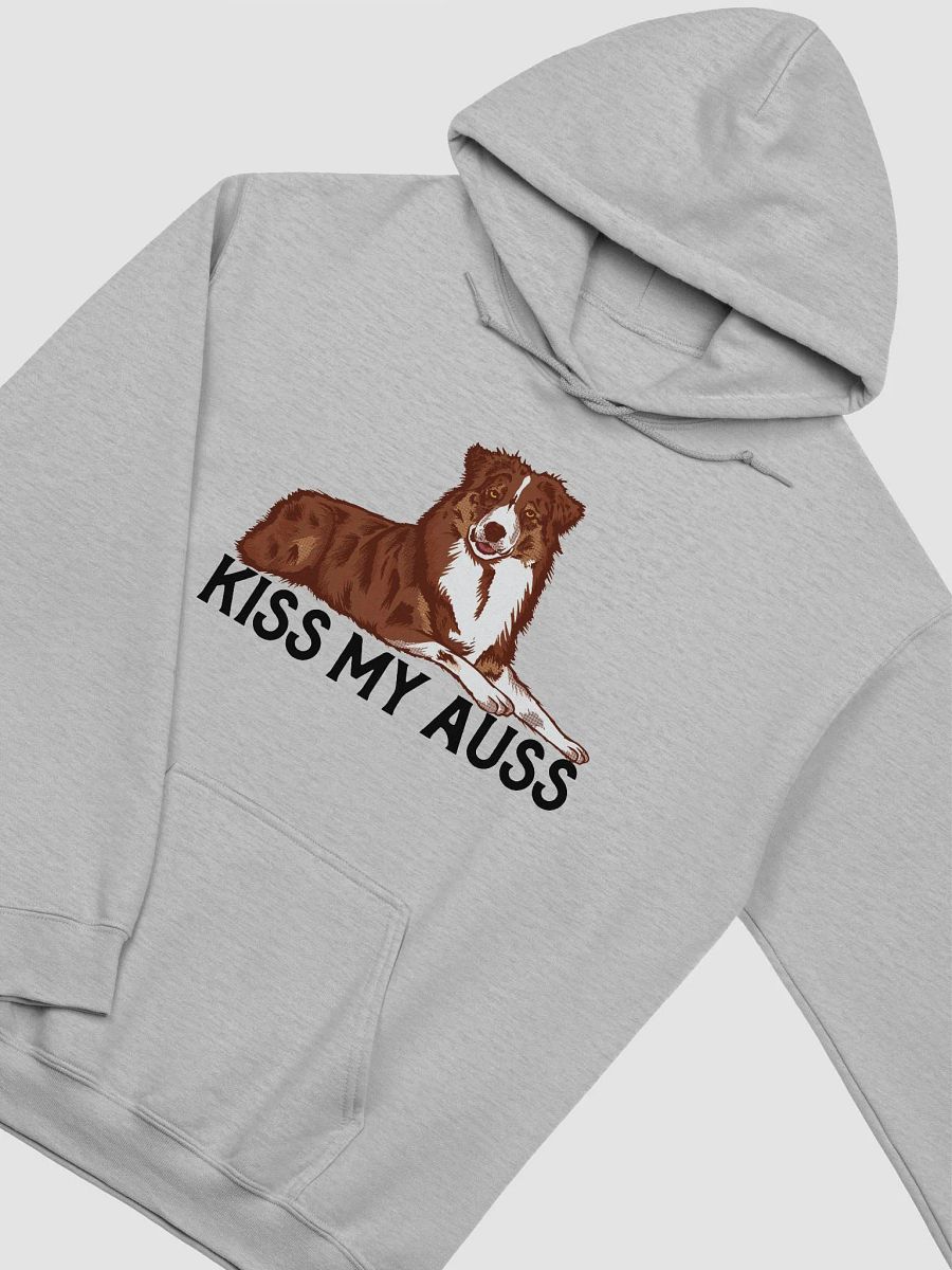 Kiss My Auss Hoodie | Hooded Sweatshirt for Australian Shepherd (Red Tricolor) Dog Owners product image (30)