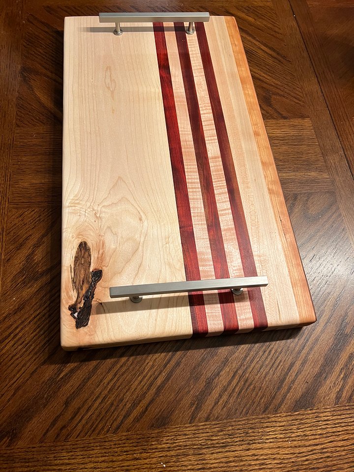 Handmade Rustic Maple and Paduk Charcuterie Boards product image (1)