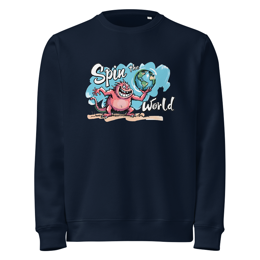 Playful Monster Spins the World: Cartoon Fun Unisex Sweat Shirt product image (1)
