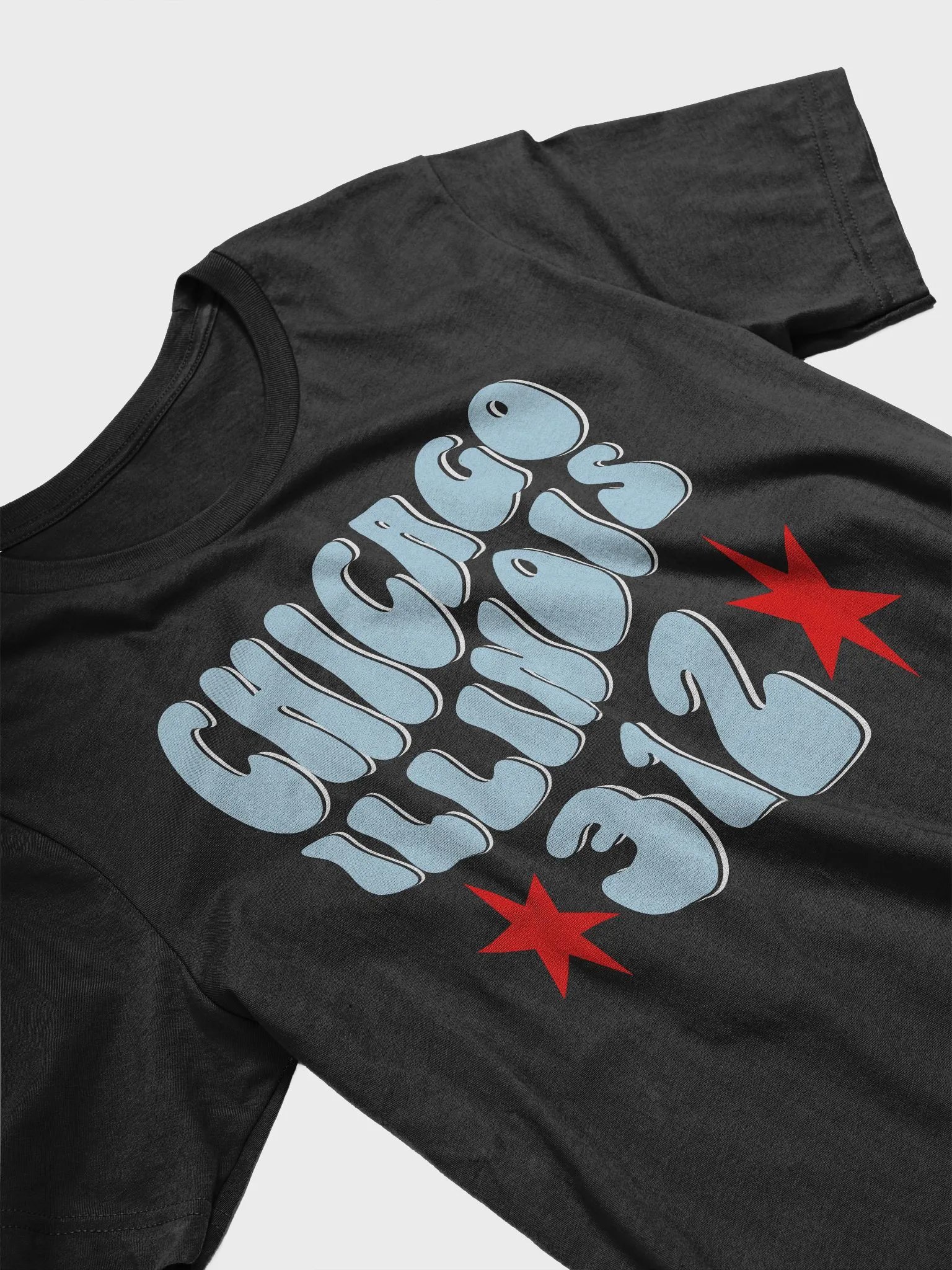 Chicago 312 Flag Area Code Retro 70's Wavy Text City Pride T-Shirt product image (17)