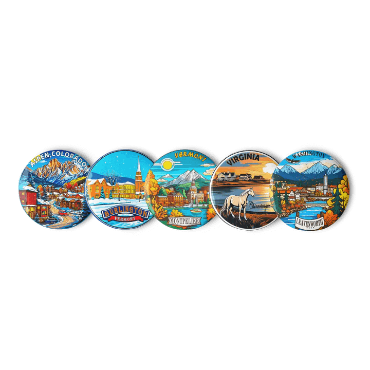Set Of 5 Pins (U.S. Picturesque Small Towns & Landscapes) product image (1)