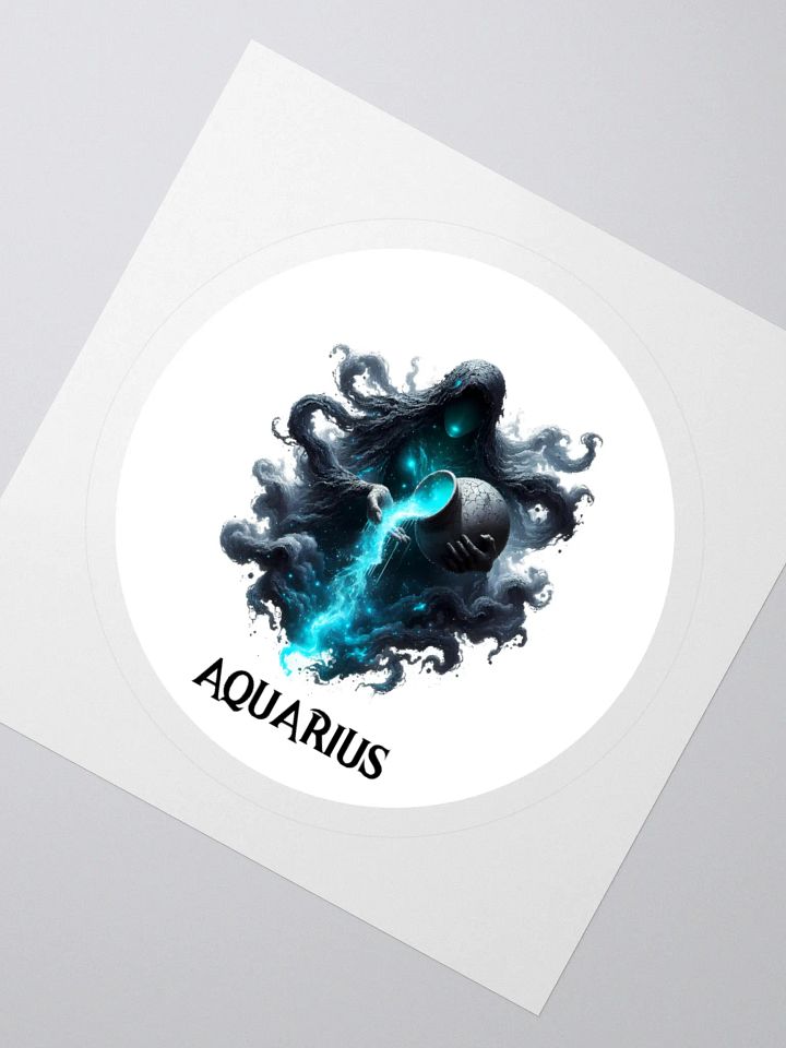 Mythical Aquarius Zodiac Round Sticker product image (2)