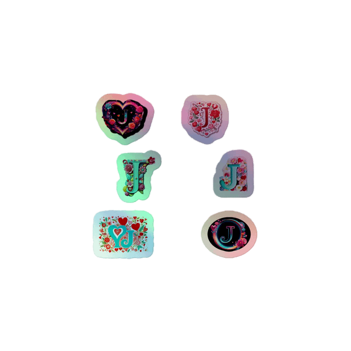 All J's Valentine’s Monogram Holo Sticker Pack product image (1)