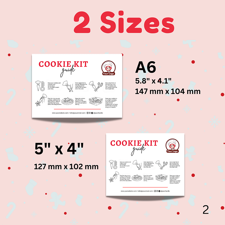 Editable DIY Cookie Kit Care Instructions Card Template product image (2)