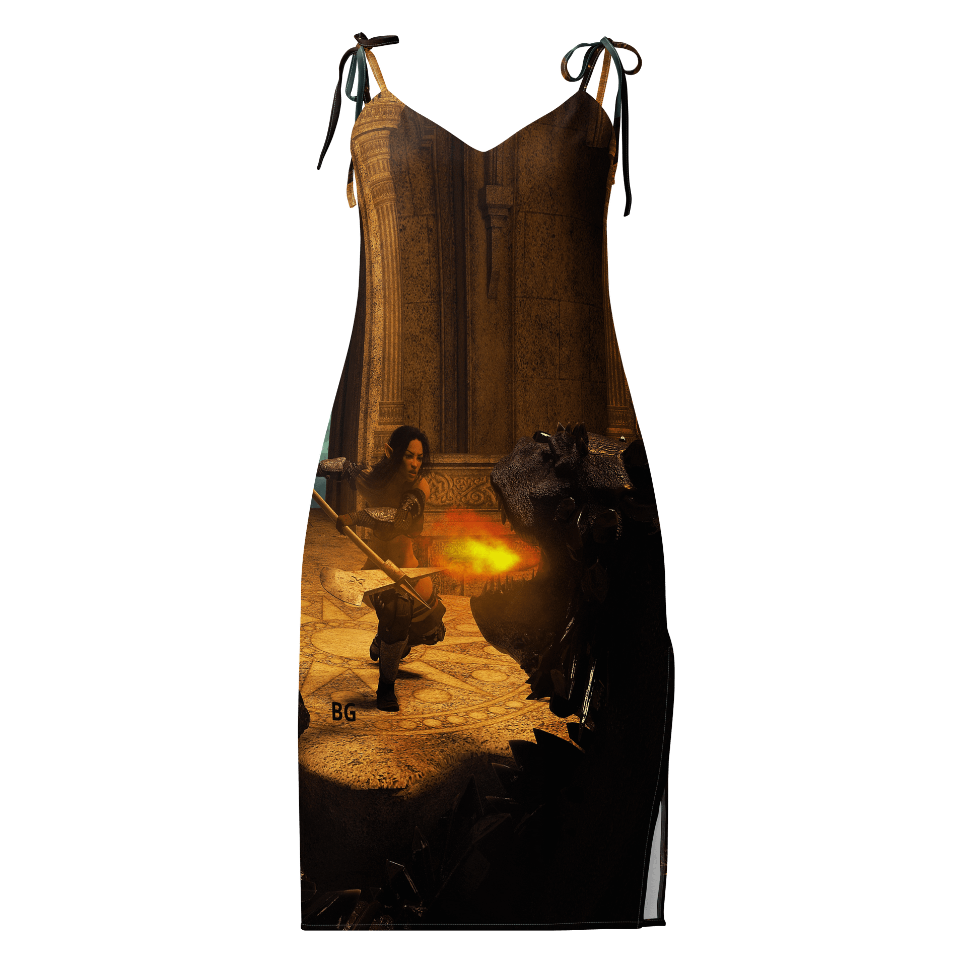 'Elven Stories - Warriors Cry Too' Chiffon Slip Dress product image (2)