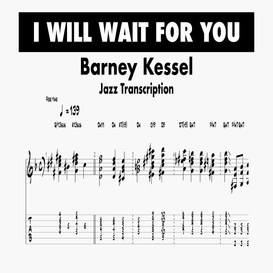 [Transcription PDF] I Will Wait For You - Barney Kessel product image (1)