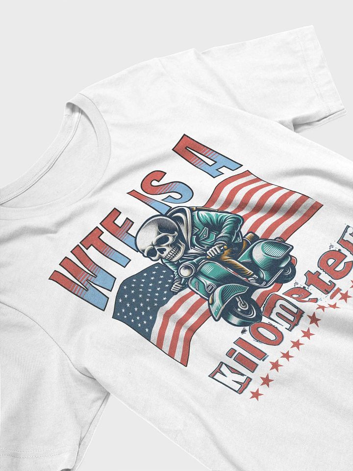 WTF Is A Kilometer? Skeleton Scooter Rider T-Shirt product image (2)