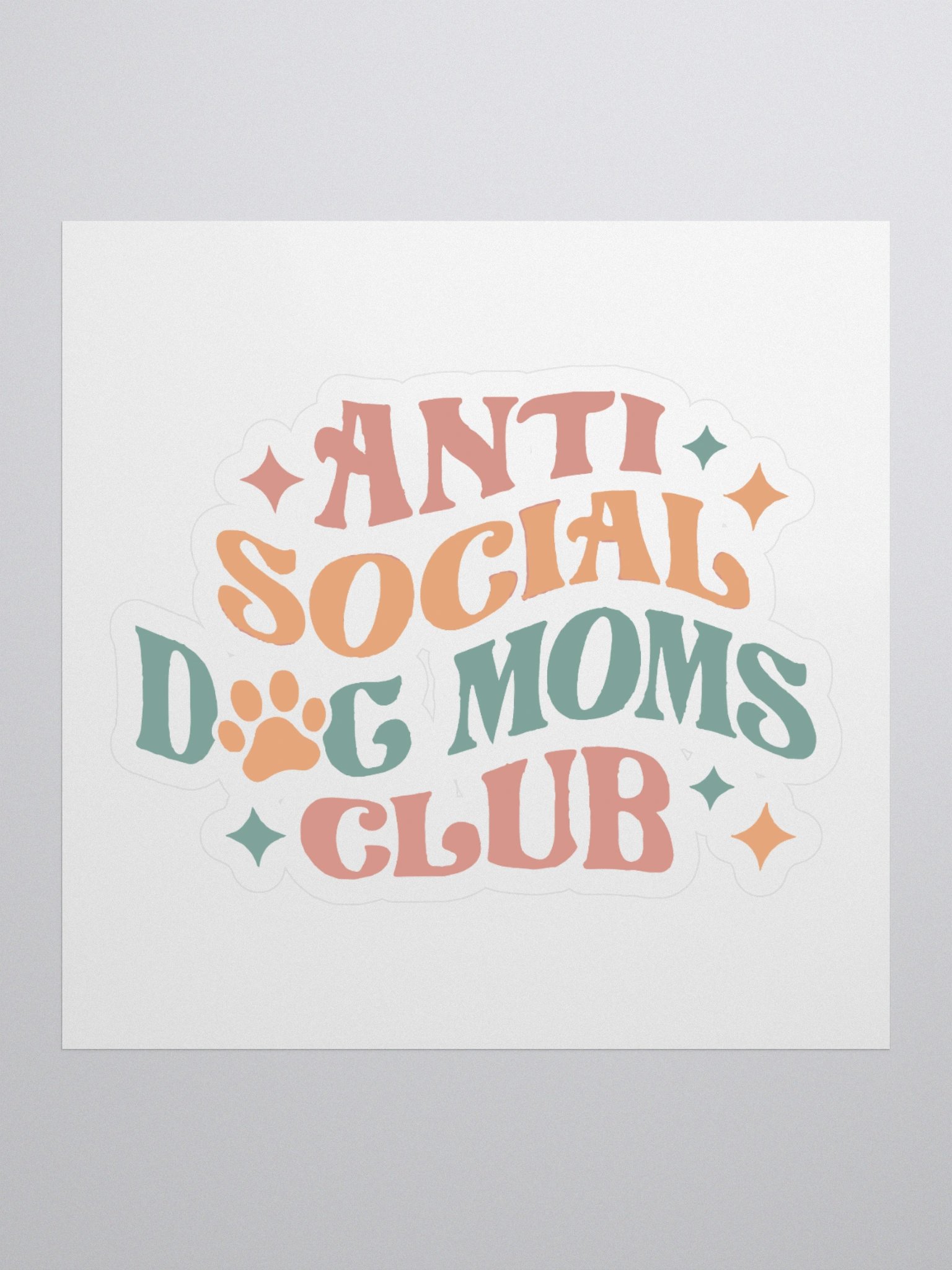 Colorful Anti Social Dog Moms Club Stickers product image (1)